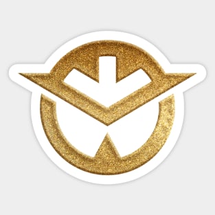 Okayama Prefecture Symbol in Gold Faux Sticker